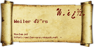 Weiler Örs névjegykártya