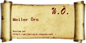 Weiler Örs névjegykártya